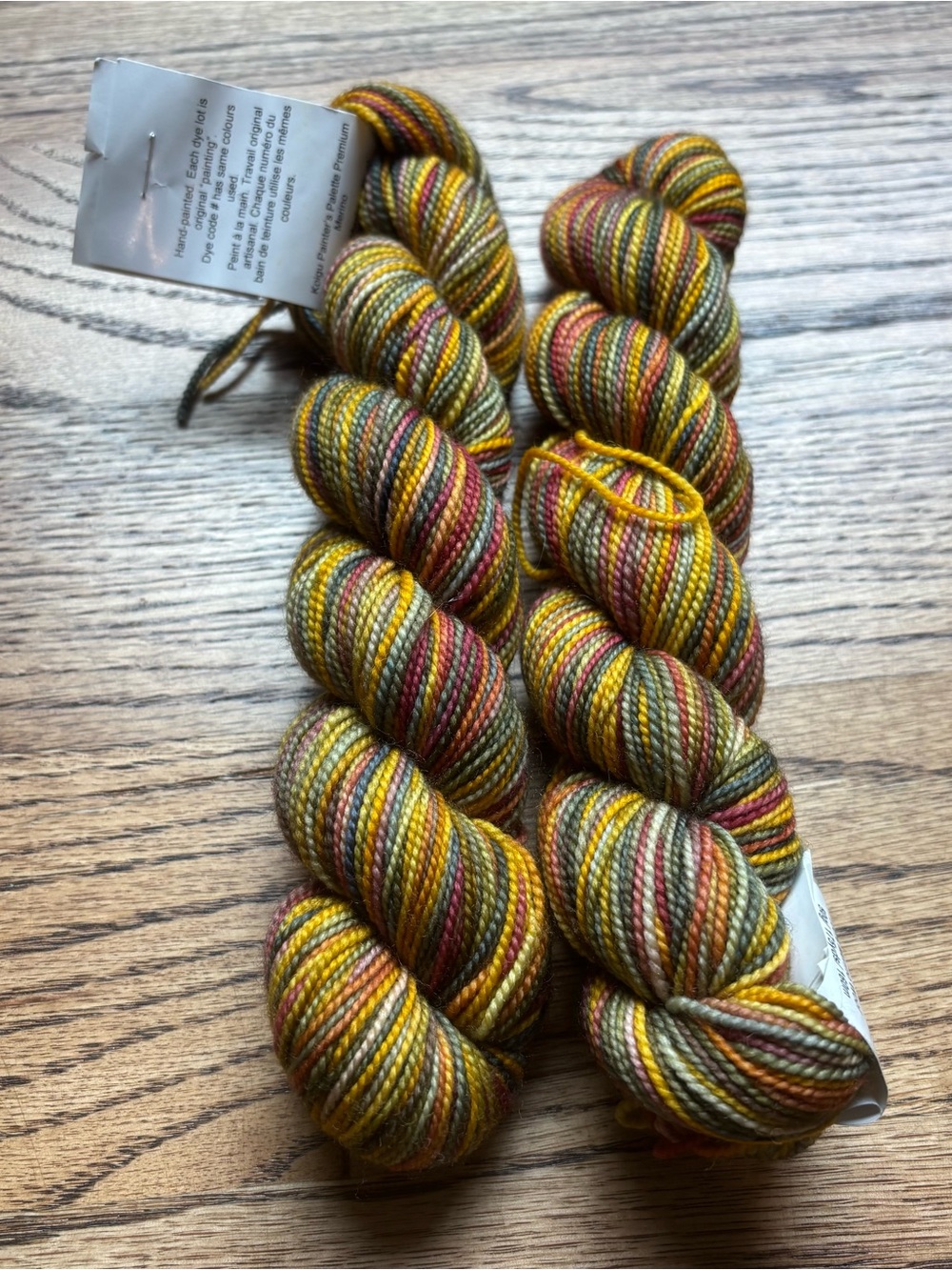 Koigu KPPPM Yarn Lot of 2 100% Merino Wool 175yds Variegated P852-212 Gold NWT